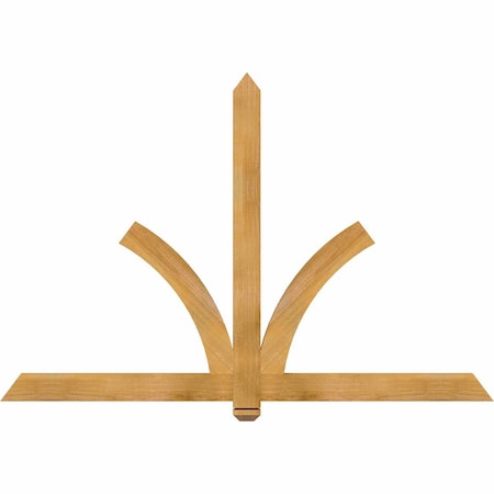 Ekena Millwork Redmond Rough Sawn Timber Gable Bracket, Western Red Cedar, 72"W x 48"H x 2"D x 4"F, 16/12 Pitch GBW072X48X0204RED00RWR